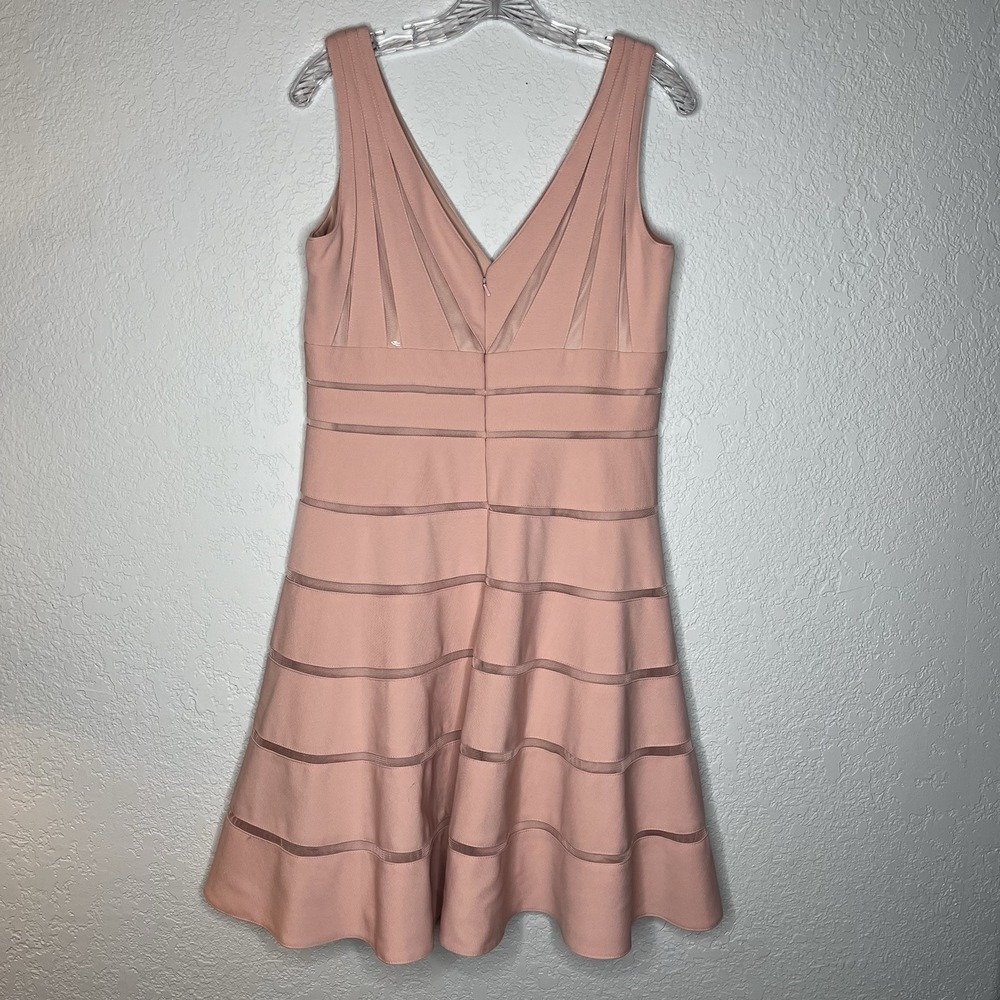 JS Collections Pink Sleeveless Fit & Flare Dress Womens 12 Elegant Quiet Luxury - Picture 5 of 11
